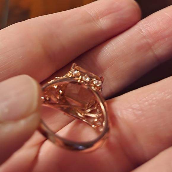 Morganite silver art nouveau ring - Picture 6 of 8